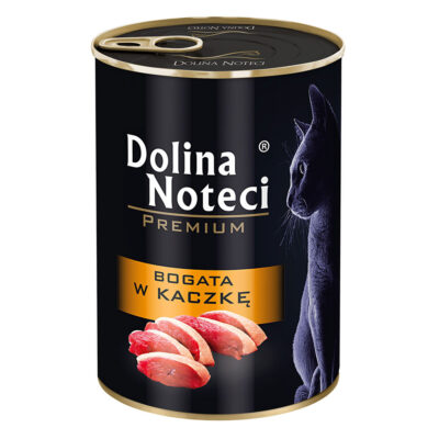 Корм конс. Dolina Noteci Premium для котів, м'ясні шматочки в соусі з качкою, 400 г