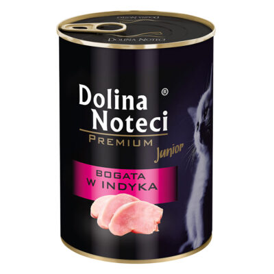 Корм конс.Dolina Noteci Premium для кошенят,м'ясні шматочки в соусі з індичкою, 400г