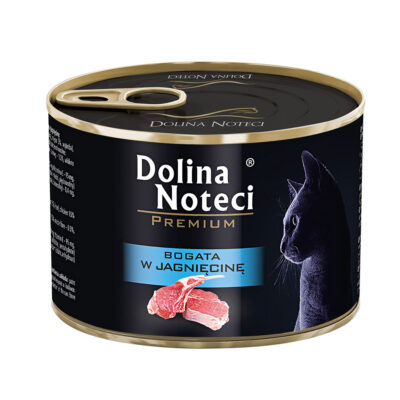 Корм конс. Dolina Noteci Premium для котів, м'ясні шматочки в соусі з ягнятиною, 185 г