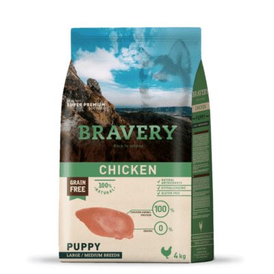 BRAVERY Chicken Puppy Large/Medium сухий корм для цуценят середніх і великих порід, 4 кг