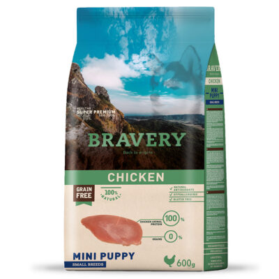 BRAVERY Chicken Mini Puppy сухий корм для цуценят дрібних порід, з куркою, 600 г