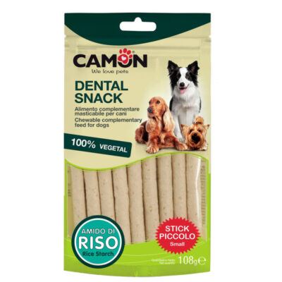 Ласощі для собак Овочеві палички з рисовим крохмалем 13х1 см Dental Snack CAMON, 108 г-9 шт/уп