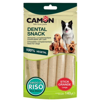 Ласощі для собак Овочеві палички з рисовим крохмалем 13х1,5 см Dental Snack CAMON, 140 г-5 шт/уп