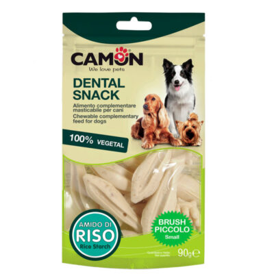 Ласощі для собак Зубна щітка з рисовим крохмалем 7 см Dental Snack CAMON, 90 г-10 шт/уп