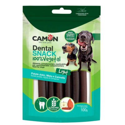 Ласощі Dental Snak Каннолі з солодкої картоплі зі смаком яблука та кориці, 100 г,12 см