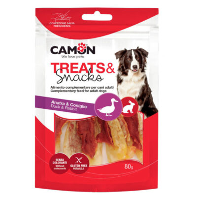 Ласощі м'ясні кролячі вушки з качкою, 80 г, 9 см