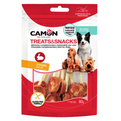 Ласощі м'ясні льодяник на кісточці з кролика CAMON, 80 г, 8.5x9,5 см