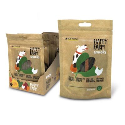 Ласощі м'ясні HAPPY FARM, курча зі шпинатом, 80г