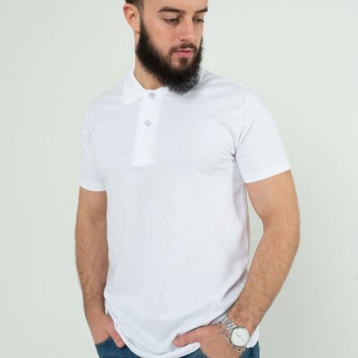 Футболка чоловіча поло 14-1350 білий 3XL