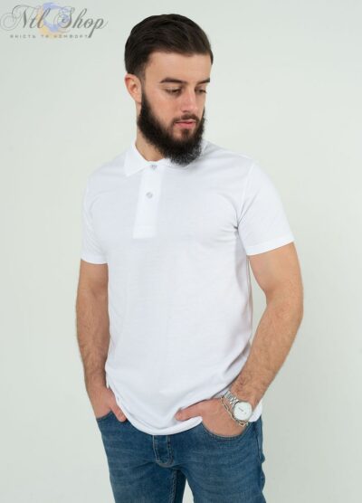 Футболка чоловіча поло 14-1350 білий 4XL