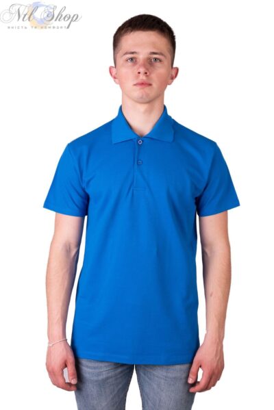 Футболка чоловіча поло 14-1350 синій 4XL