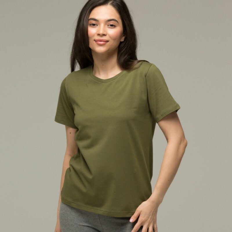 футболка жіноча 41-2357 олива 6-XXL