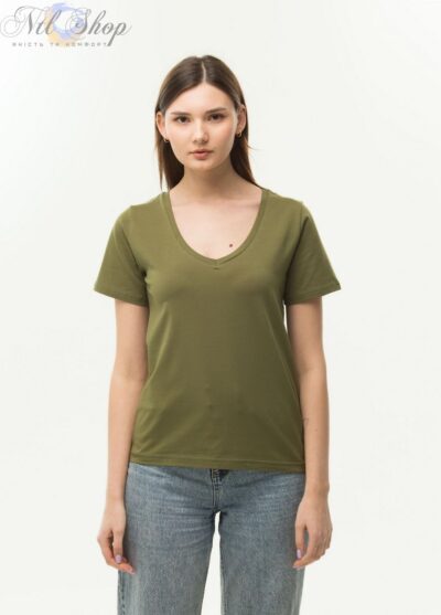 футболка жіноча 41-2359 олива 5-XL