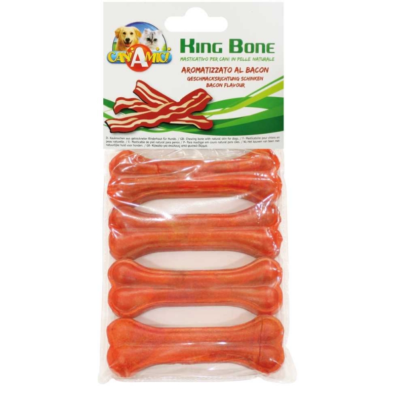 Кістка King Bone Bacon для собак, 10см, 4шт