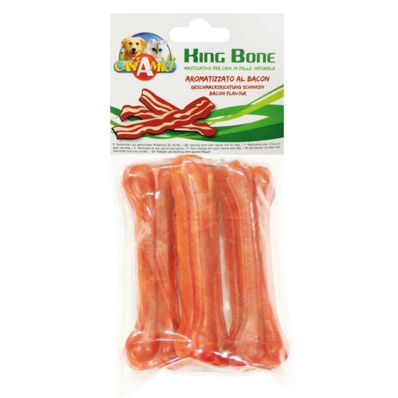 Кістка для собак King Bone Bacon, 13см, 60г, 3шт
