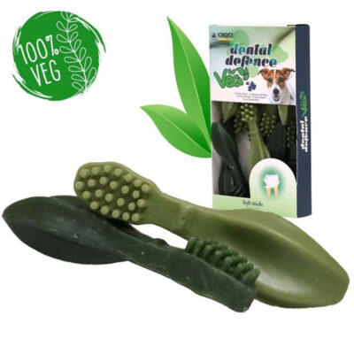 Ласощі DENTAL - VEG, зубна щітка з зеленим чаєм і м'ятою L (14 см), 100г