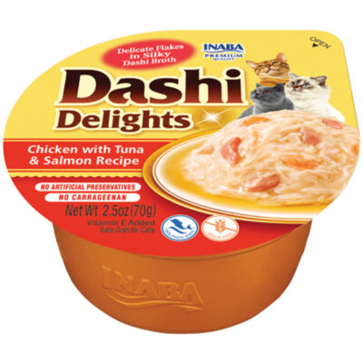 Ласощі INABA "DASHI Delights" для котів, курка з тунцем та лососем, 70 г