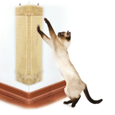 Кігтеточка кутова CROCI 23×49 см, плюш/сизаль, бежева (настінна або підлогова)