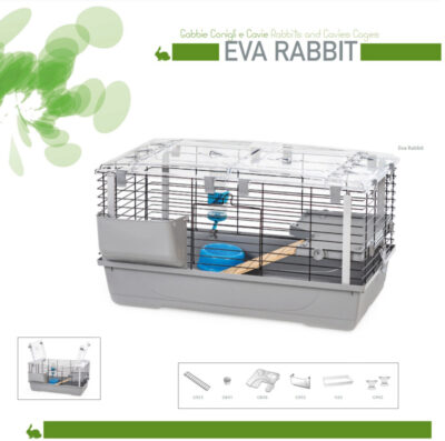 Клітка для кроликів MPS EVA GREY/BLACK, 79x45x52 см, пластик/метал 191.37.4