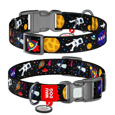 Нашийник WAUDOG Nylon для собак малюнок "NASA", 15 мм, 25-35 см, нейлон