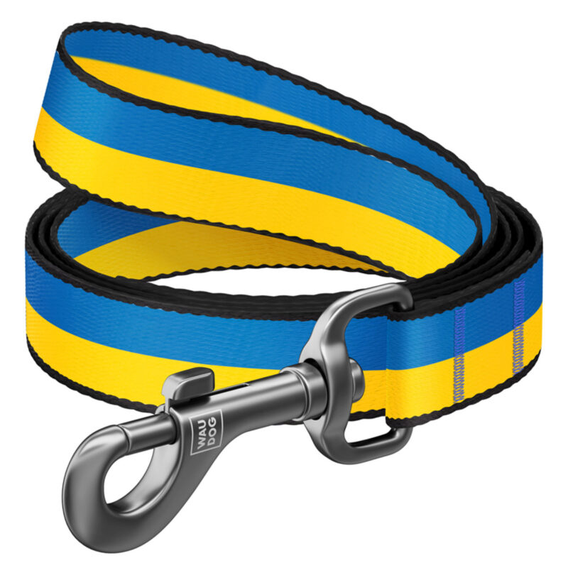 Повідець для собак WAUDOG Nylon, "Colors of freedom", патріотичний дизайн, розмір M, Д 122 см, Ш 20 мм