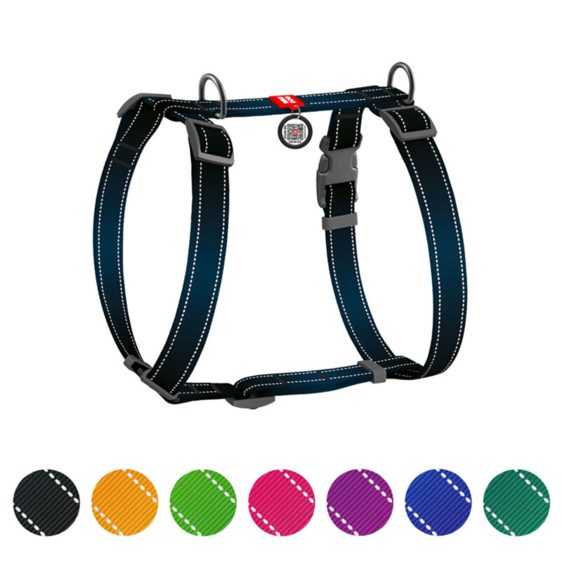 Шлея анатомічна H-подібна WAUDOG Nylon Mono, чорна, розмір L, 50-90 см, 60-100 см, ширина 25 мм