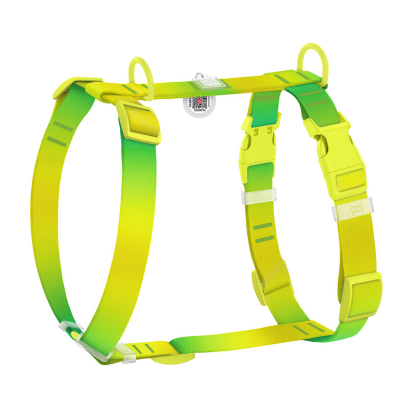 Шлея анатомічна H-подібна WAUDOG Nylon Recycled, градієнт, для собак XL, ширина 25 мм, обхват 60-100 см