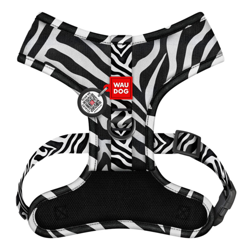 Шлея для собак WAUDOG Mesh, дихаюча, з QR адресником, для собак, розмір L, обхват грудей 57-77 см