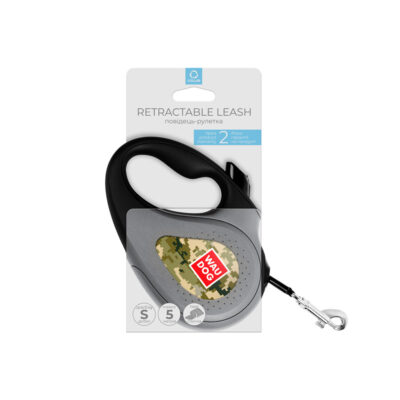 Повідець-рулетка WAUDOG R-leash "Мілітарі", S, для собак до 15 кг, 5 м, пластик 2