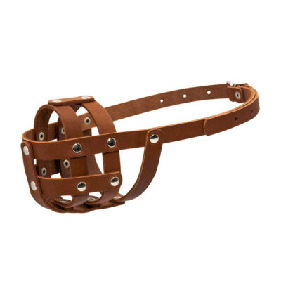 Намордник м'який "CoLLaR" №0 для спанієлів, коричневий, шкіра, довжина морди 6 см, обхват 25 см 2