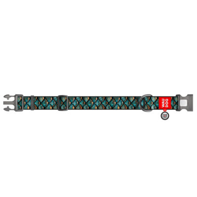 Нашийник для собак WAUDOG Nylon з QR адресником, малюнок "Луска", XL, Ш 25 мм, Дов 37-58 см 2