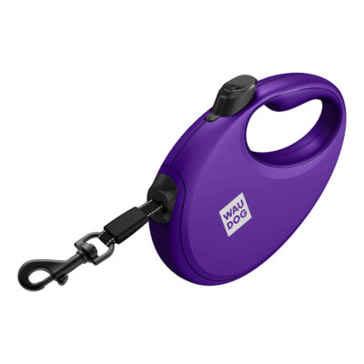 Повідець-рулетка WAUDOG R-leash, світловідбиваюча стрічка, з контейнером для пакетів, L, до 40 кг, 5 м, фіолетовий 5