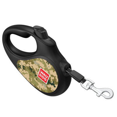 Повідець-рулетка WAUDOG R-leash, малюнок "Мілітарі", M, для собак до 25 кг, 5 м, пластик 5