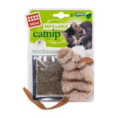 Іграшка для котів GiGwi Refillable Catnip, штучне хутро, 10 см 2