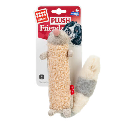 Іграшка для собак Єнот з пищалкою GiGwi Plush Friendz, текстиль, 17 см 2