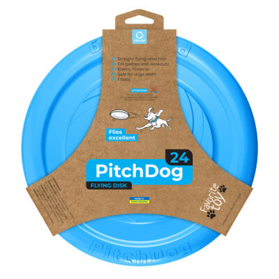 Ігрова тарілка для апортировки PitchDog, блакитна, композитний полімер, діаметр 24 см