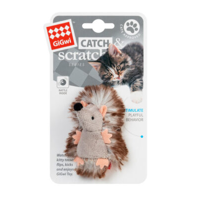 Іграшка для котів Їжачок GiGwi Catch&scratch, плюш, 7 см 2