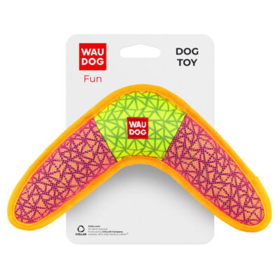 Іграшка для собак WAUDOG Fun "Бумеранг", рожевий, 24 см × 14 см, поліестер
