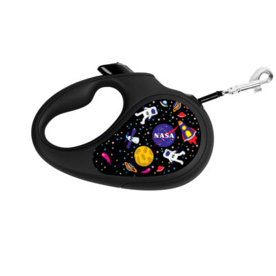 Повідець-рулетка WAUDOG R-leash "NASA", XS, до 12 кг, 3 м, світловідбиваюча стрічка, чорний 3