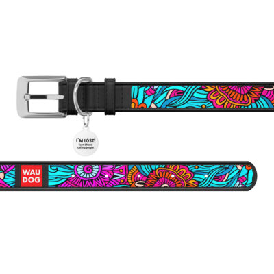 Нашийник WAUDOG Design шкіряний чорний "Літо" для собак, M, Довжина 29-38 см, Ширина 20 мм 3