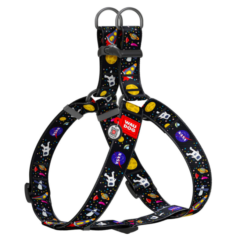 Шлея для собак WAUDOG Nylon NASA, з QR паспортом, XL, Ш 35 мм, Обхват 70-100 см
