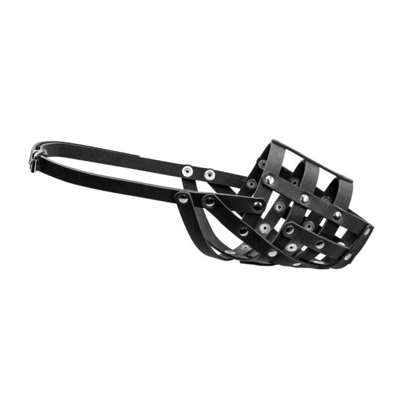 Намордник шкіряний CoLLaR №3 для ротвейлера, лабрадора, чорний, 11×34 см