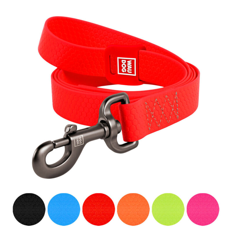 Повідець для собак WAUDOG Waterproof, водостійкий, L-XXL, Ш 25 мм, Д 500 см, червоний