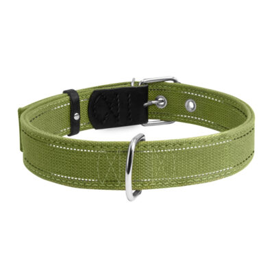 Нашийник для собак CoLLaR бавовняна тасьма подвійний 35мм, 51-63см, брезент 2