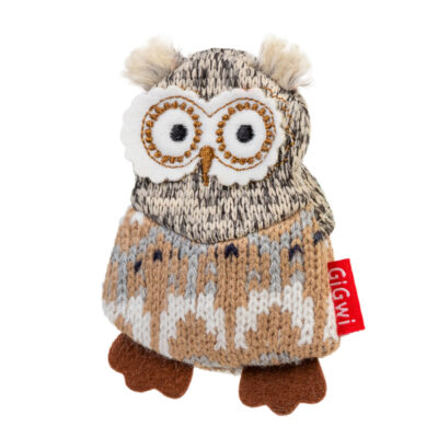 Іграшка для собак Сова GIGWI Plush Friendz з пищалкою, текстиль, 10 см