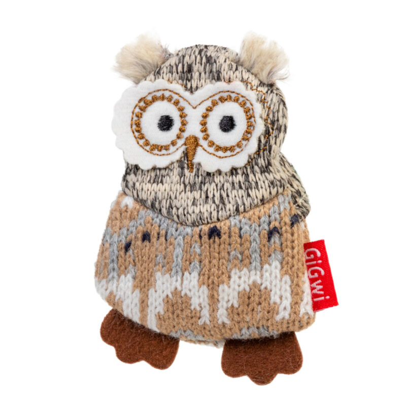 Іграшка для собак Сова GIGWI Plush Friendz з пищалкою, текстиль, 10 см
