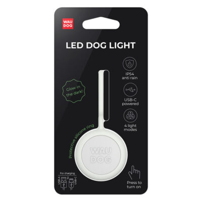 Ліхтарик WAUDOG LED для собак і котів, з силіконовим чохлом, USB, Д 37 мм 2