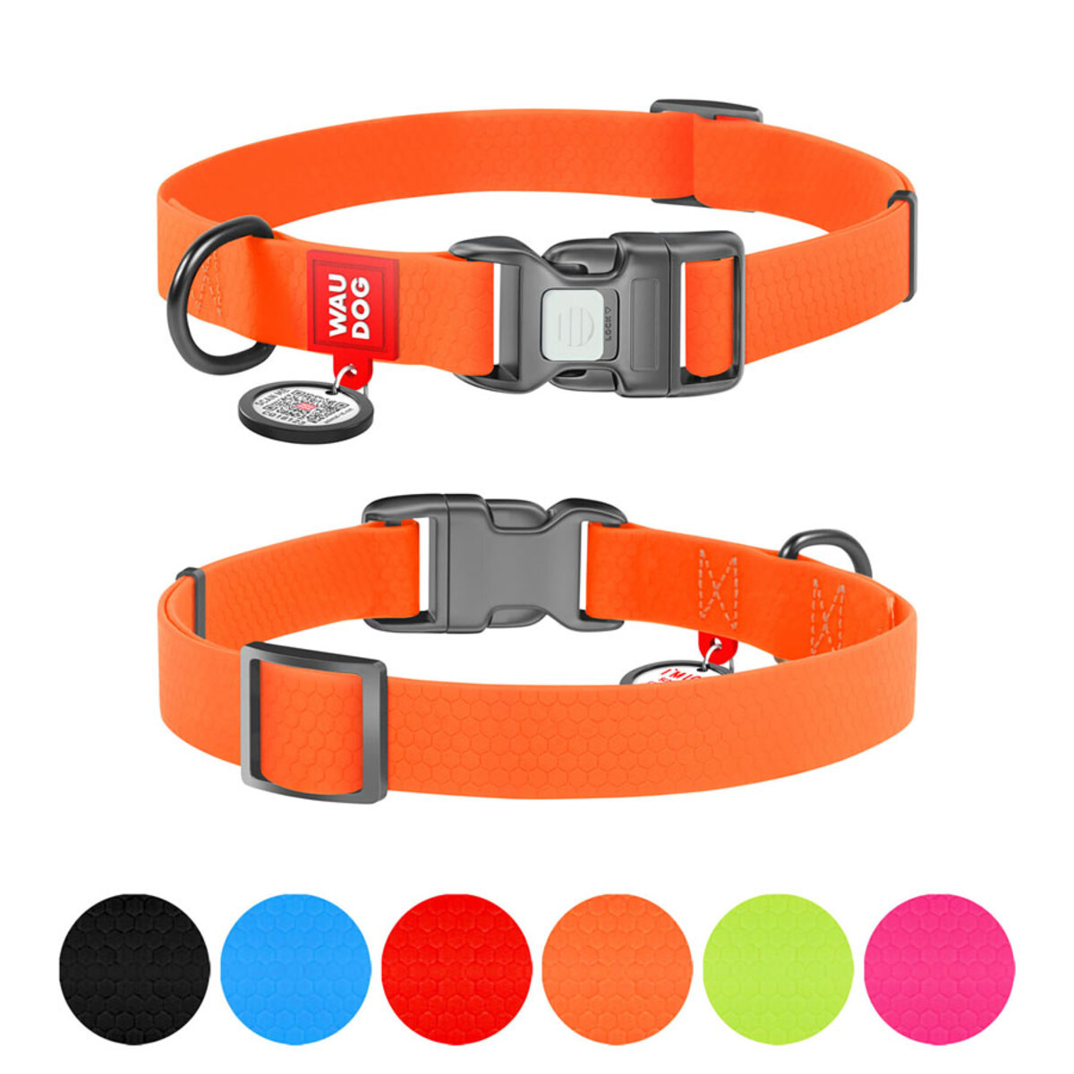 Нашийник для собак WAUDOG Waterproof, водостійкий, XL, 38-58 см, ширина 25 мм, помаранчевий Нашийник для собак WAUDOG Waterproof, водостійкий, XL, 38-58 см, ширина 25 мм, помаранчевий