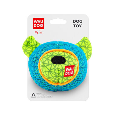 Іграшка для собак WAUDOG Fun, "Ведмідь", 12 см × 11 см, поліестер, блакитний