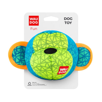 Іграшка для собак WAUDOG Fun "Мавпа", блакитна, поліестер, 10 см × 16 см